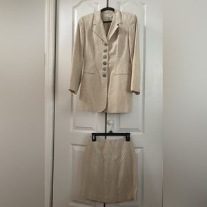 Moda International linen skirt and blazer matching set